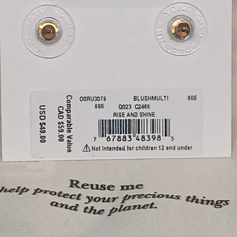 **NWT Kate Spade Blush Pearl** Earrings - Picture 3 of 3